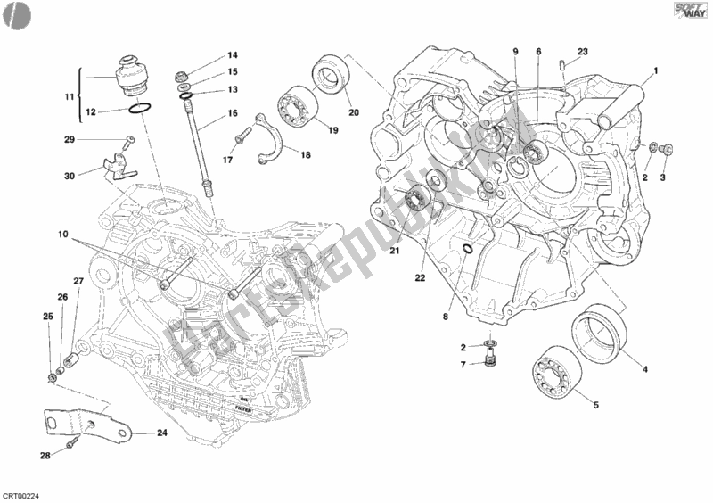 Todas as partes de Bloco Do Motor do Ducati Superbike 749 R 2006